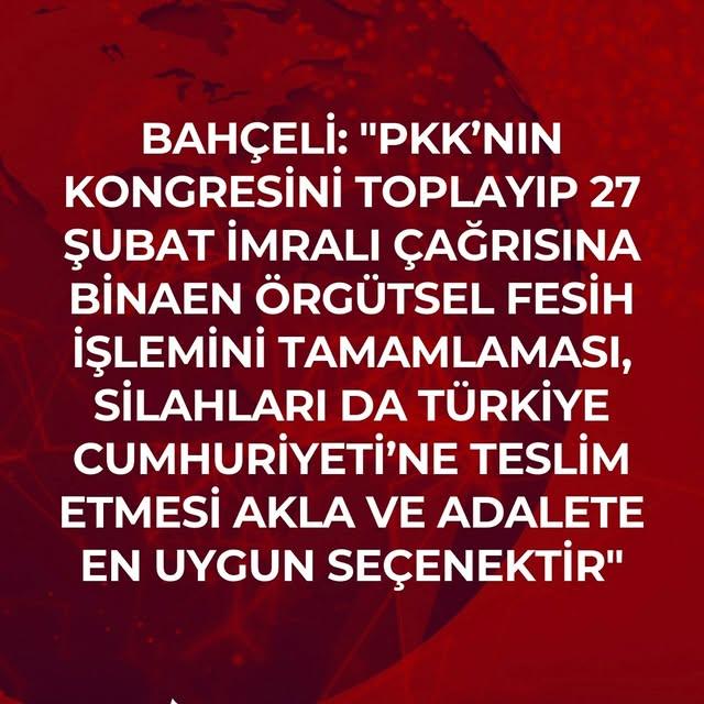 Bahçeli'den PKK'ya Fesih Çağrısı