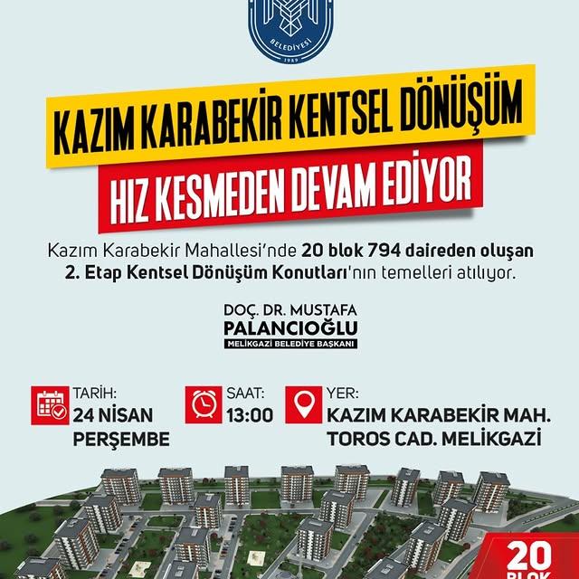 Kayseri'de Kentsel Dönüşüm Projesi Başladı: 794 Yeni Konut Yükseliyor
