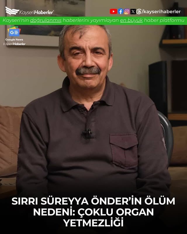 DEM Partili TBMM Başkanvekili Sırrı Süreyya Önder Hakkında Vefat Haberi