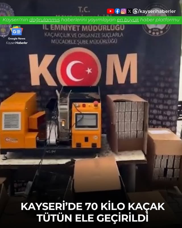 Kayseri'de Kaçak Tütün ve Makaron Operasyonu: Geniş Arama Sonucu Büyük Miktar Ele Geçirildi