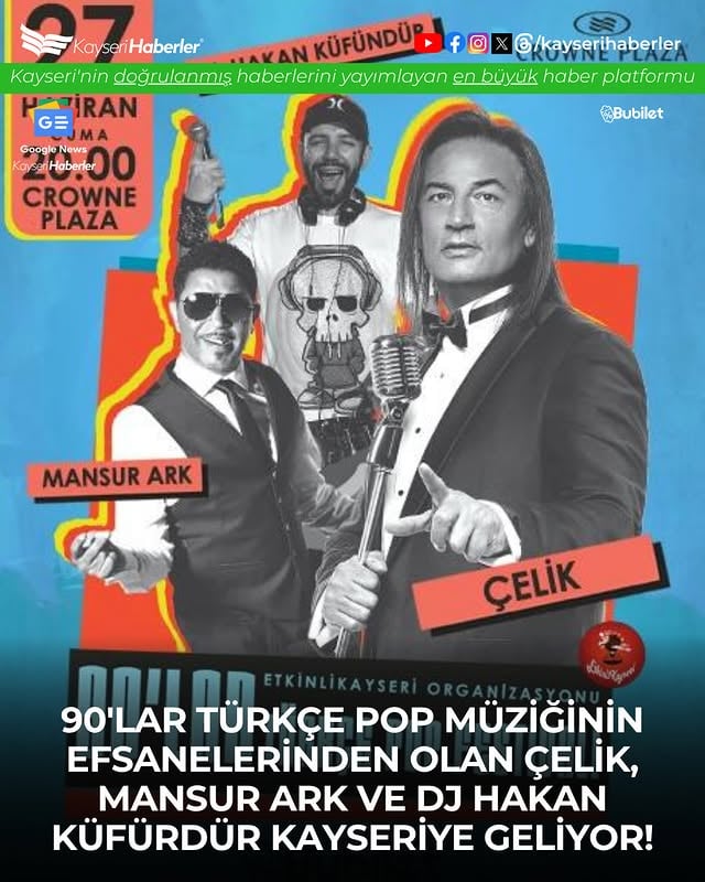 90'lar Türkçe Pop Festivali Kayseri'de Gerçekleşecek