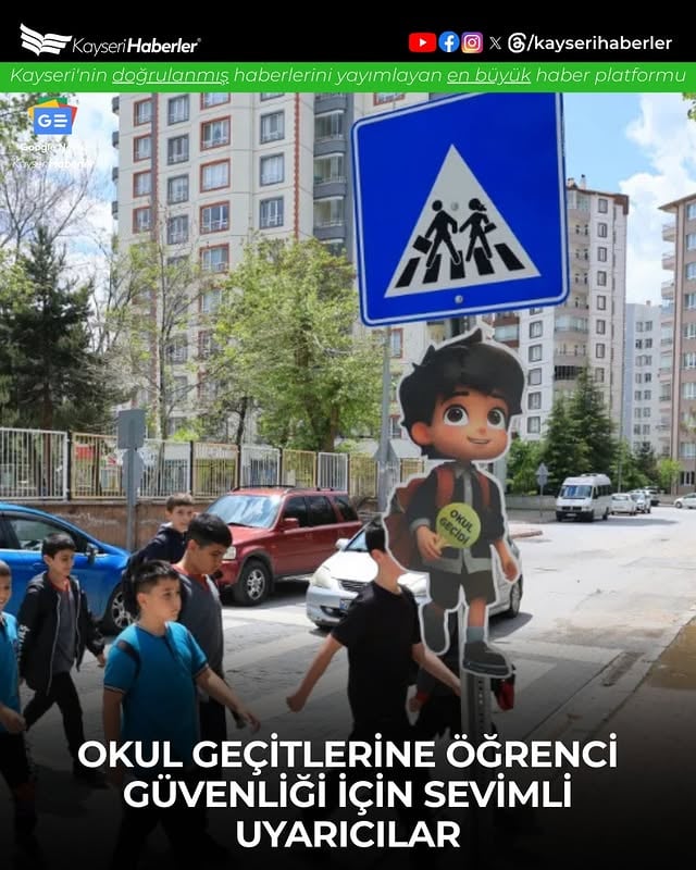 Kayseri'de Yaya Geçitleri Eğlenceli Tasarımlarla Güvenli Hale Geliyor