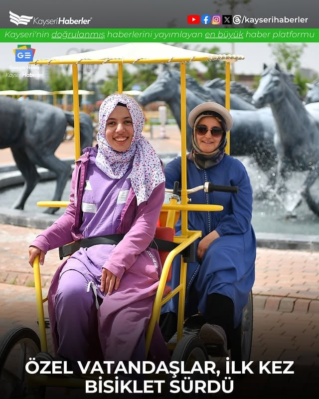 Kayseri'de Görme Engelliler, Gönüllü Şoförlerle Tandem Bisiklet Heyecanı Yaşadı