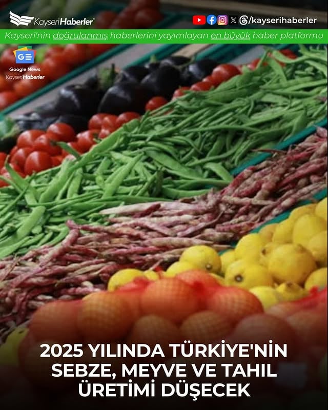 Kayseri'de Bitkisel Üretimde Azalma Beklentisi