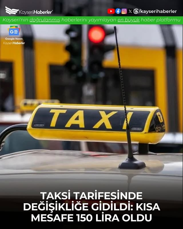 Kayseri'de Taksi Ücretlerine Yüzde 40 Zam Geldi