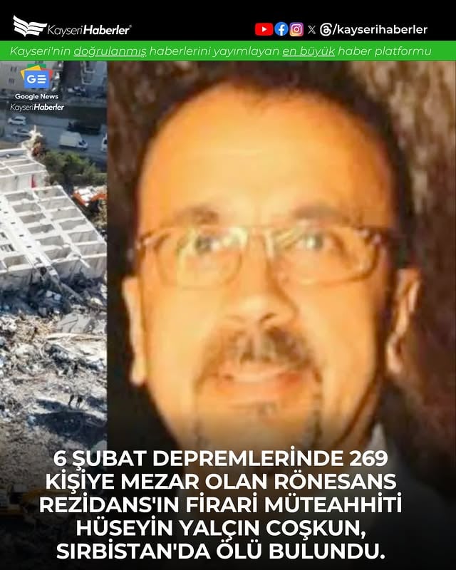 Rönesans Rezidans Müteahhidi Hüseyin Yalçın Coşkun Sırbistan'da Ölü Bulundu