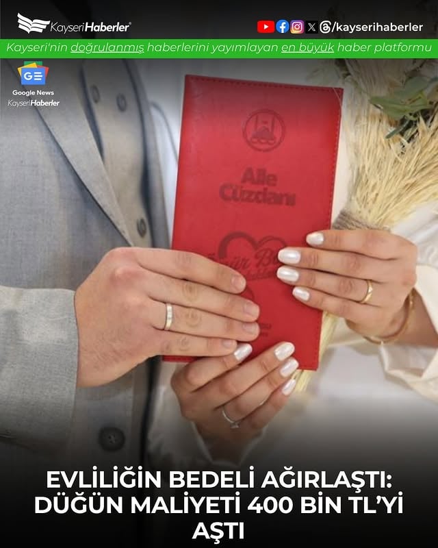 Kayseri'de Düğün Maliyetleri 400 Bin Lirayı Aştı