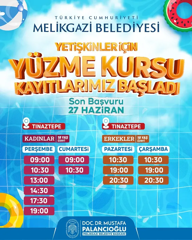 Melikgazi Belediyesi Yaz Yüzme Kursları Başladı: Kayıtlar Sınırlı Kontenjanla!