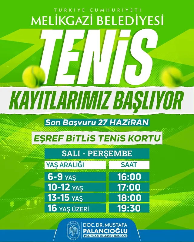Melikgazi Belediyesi'nden Ücretsiz Tenis Kursu Fırsatı