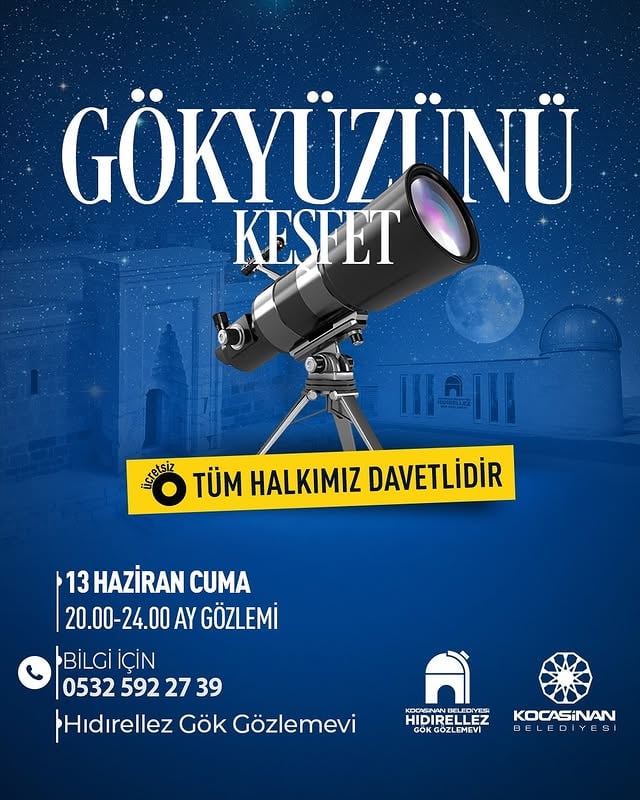 Kocasinan Belediyesi Ay Gözlemi Etkinliği ile Gökyüzünü Keşfe Çağırıyor