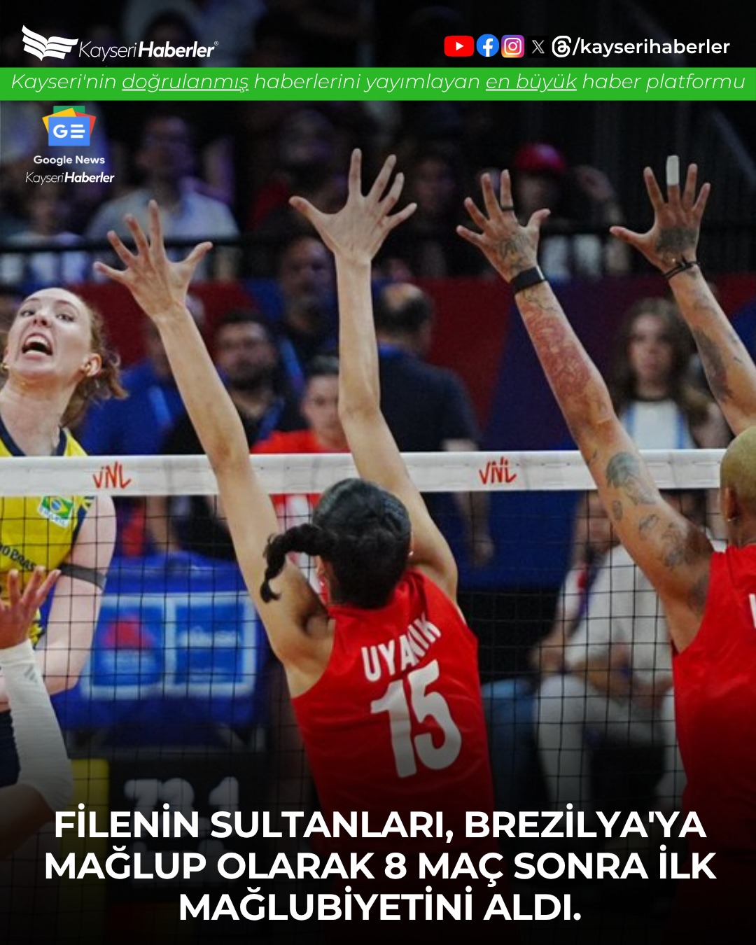 Filenin Sultanları Kayseri'de Brezilya'ya Mağlup Oldu