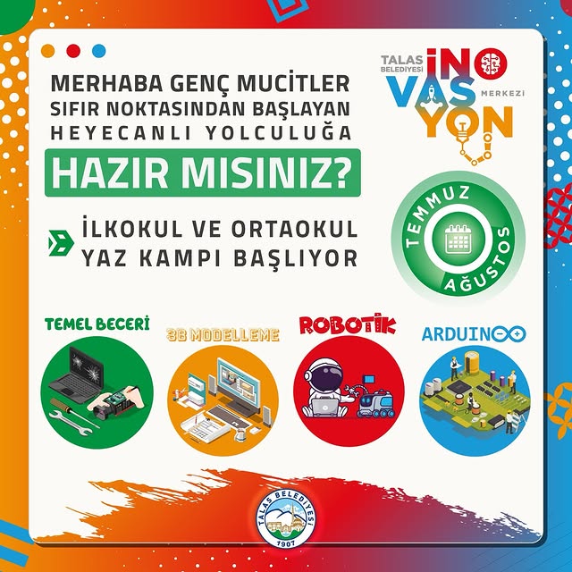 Talas Belediyesi Yaz Kurslarıyla Gelecek Kodlayıcıları Yetiştiriyor