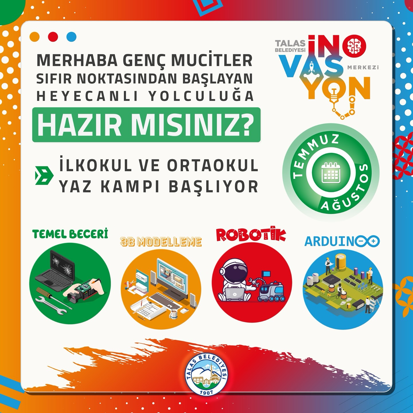 Talas'ta Yaz Tatilinde Çocuklar Geleceği Kodlayacak