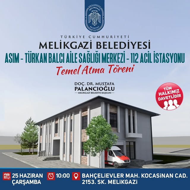 Melikgazi Belediyesi Yeni Aile Sağlığı Merkezi İnşaatına Başlıyor