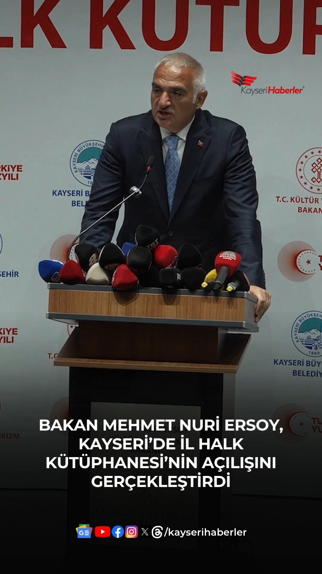 Kayseri'ye Yeni İl Halk Kütüphanesi Açıldı: 124 Bin Kitaplık Koleksiyonla Kültür Merkezi