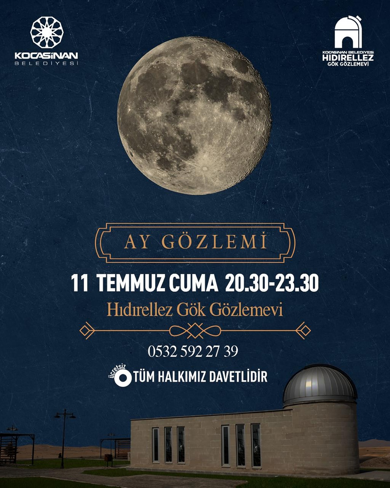 Kocasinan Belediyesi'nden Ücretsiz Ay Gözlemi Etkinliği