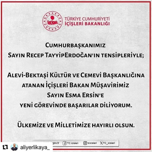 Alevi Bektaşi Kültür ve Cemevi Başkanlığı'na Esma Ersin Atandı