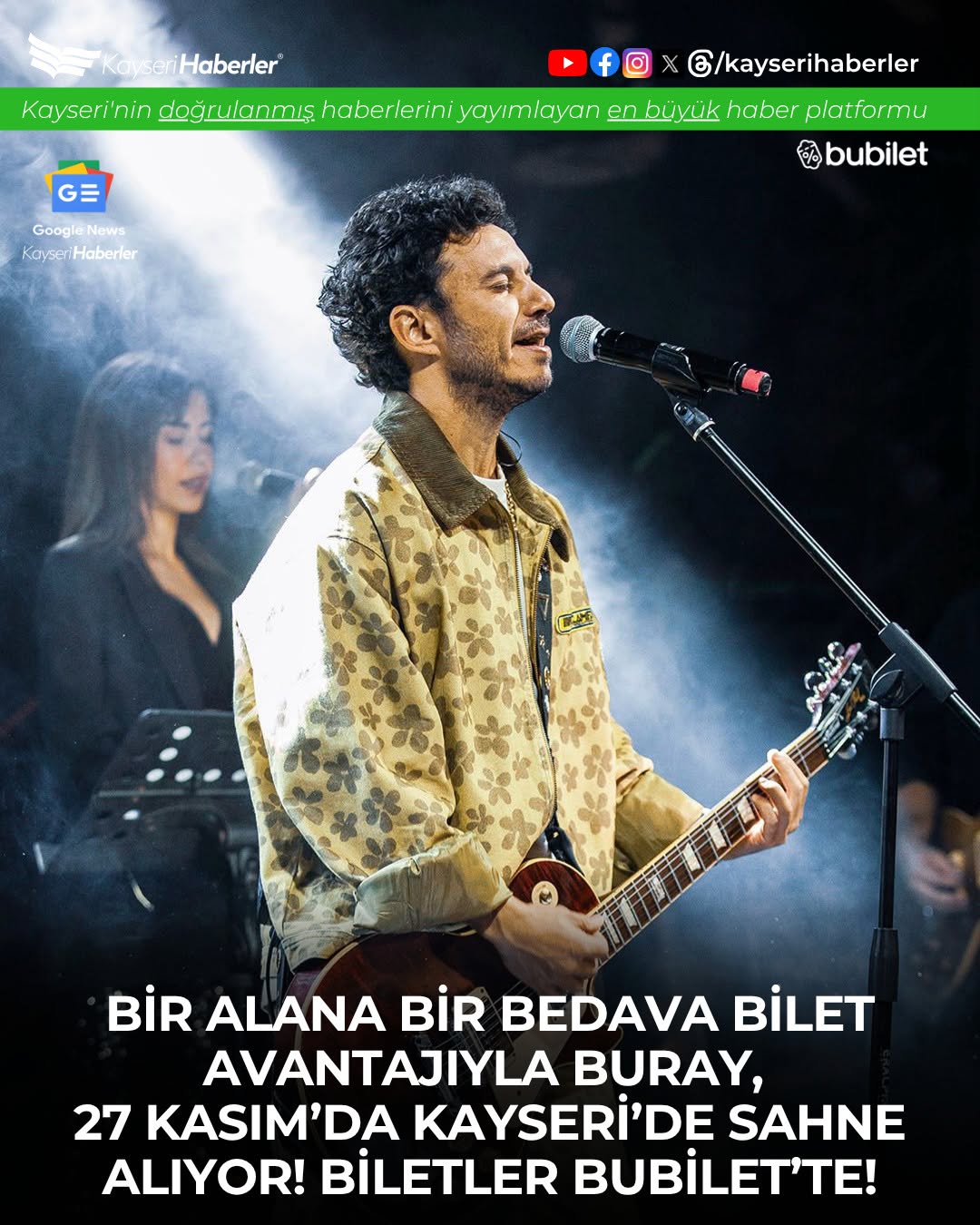 Buray, Kayseri'de Unutulmaz Bir Konser Verecek