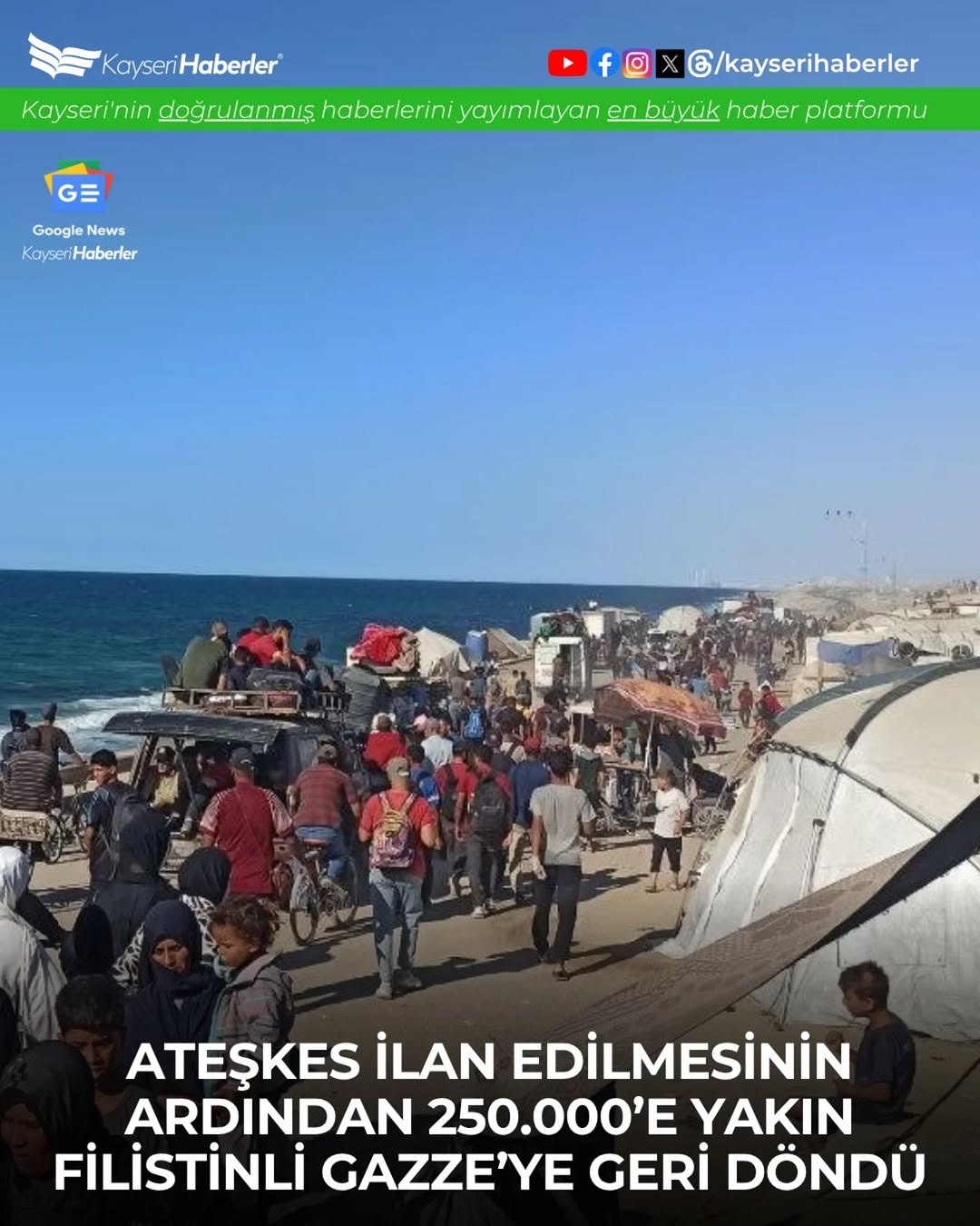 Gazze'de Ateşkes Sonrası: 250 Bin Filistinli Evlerine Dönüyor