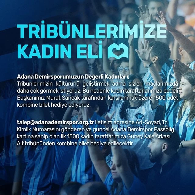 Adana Demirspor, Kadın Taraftarları Tribünlere Çekmek İçin Özel Bir Kampanya Başlattı